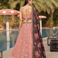 Rajwada Pink Georgette Embroidered Semi Stitched Lehenga With Unstitched Blouse For Women