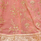 Rajwada Pink Georgette Embroidered Semi Stitched Lehenga With Unstitched Blouse For Women