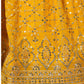 Rajwada Yellow Georgette Embellished Semi Stitched Lehenga With Unstitched Blouse For Women