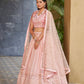 Rajwada Light Pink Art Silk Embellished Semi Stitched Lehenga With Unstitched Blouse For Women