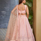 Rajwada Light Pink Art Silk Embellished Semi Stitched Lehenga With Unstitched Blouse For Women