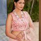 Rajwada Light Pink Art Silk Embellished Semi Stitched Lehenga With Unstitched Blouse For Women