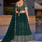 Rajwada Green Georgette Embellished Semi Stitched Lehenga With Unstitched Blouse For Women