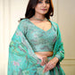 Rajwada Teal Green Georgette Embellished Semi-Stitched Lehenga For Women