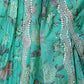 Rajwada Teal Green Georgette Embellished Semi-Stitched Lehenga For Women
