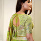 Rajwada Lime Green Georgette Embellished Semi-Stitched Lehenga For Women