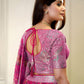 Rajwada Dark Pink Georgette Embellished Semi-Stitched Lehenga For Women