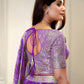 Rajwada Purple Georgette Embellished Semi-Stitched Lehenga For Women