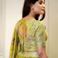 Rajwada Lime Yellow Georgette Embellished Semi-Stitched Lehenga For Women