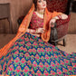 Rajwada Blue Silk Blend Embroidered Semi Stitched Lehenga With Blouse For Women