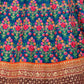 Rajwada Blue Silk Blend Embroidered Semi Stitched Lehenga With Blouse For Women