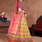 Rajwada Yellow Silk Blend Embroidered Semi Stitched Lehenga With Blouse For Women