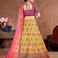 Rajwada Yellow Silk Blend Embroidered Semi Stitched Lehenga With Blouse For Women