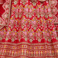 Rajwada Red Silk Blend Embroidered Semi Stitched Lehenga With Blouse For Women