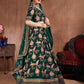 Rajwada Green Silk Blend Embroidered Semi Stitched Lehenga With Blouse For Women