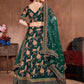 Rajwada Green Silk Blend Embroidered Semi Stitched Lehenga With Blouse For Women