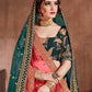 Rajwada Green Silk Blend Embroidered Semi Stitched Lehenga With Blouse For Women