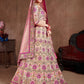 Rajwada Pink Silk Blend Embroidered Semi Stitched Lehenga With Blouse For Women