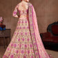 Rajwada Pink Silk Blend Embroidered Semi Stitched Lehenga With Blouse For Women