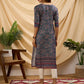 Rajwada Teal Linen Printed Stitched Kurta for Women