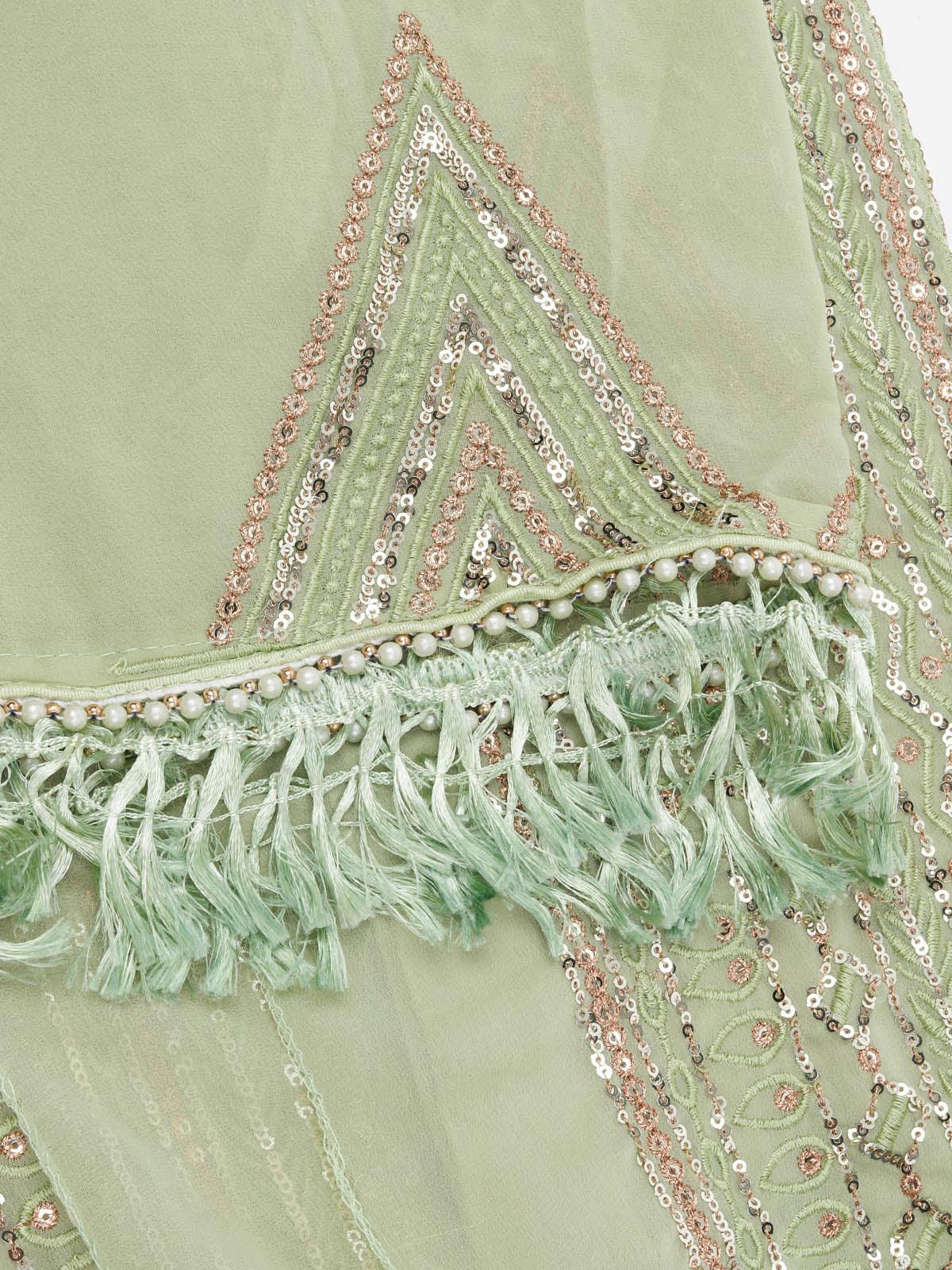 Pista Color Party Wear Georgette Suit - Rajwada