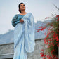 Rajwada Women Blue Sequin Georgette Saree With Unstitched Blouse