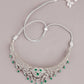 Alina White And Green Mesh Necklace Set - Rajwada