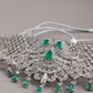 Alina White And Green Mesh Necklace Set - Rajwada