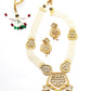Ancient semiprecious kundan & pearl choker with earrings - Rajwada