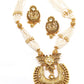 Antique dense faux pearl necklace with earrings - Rajwada
