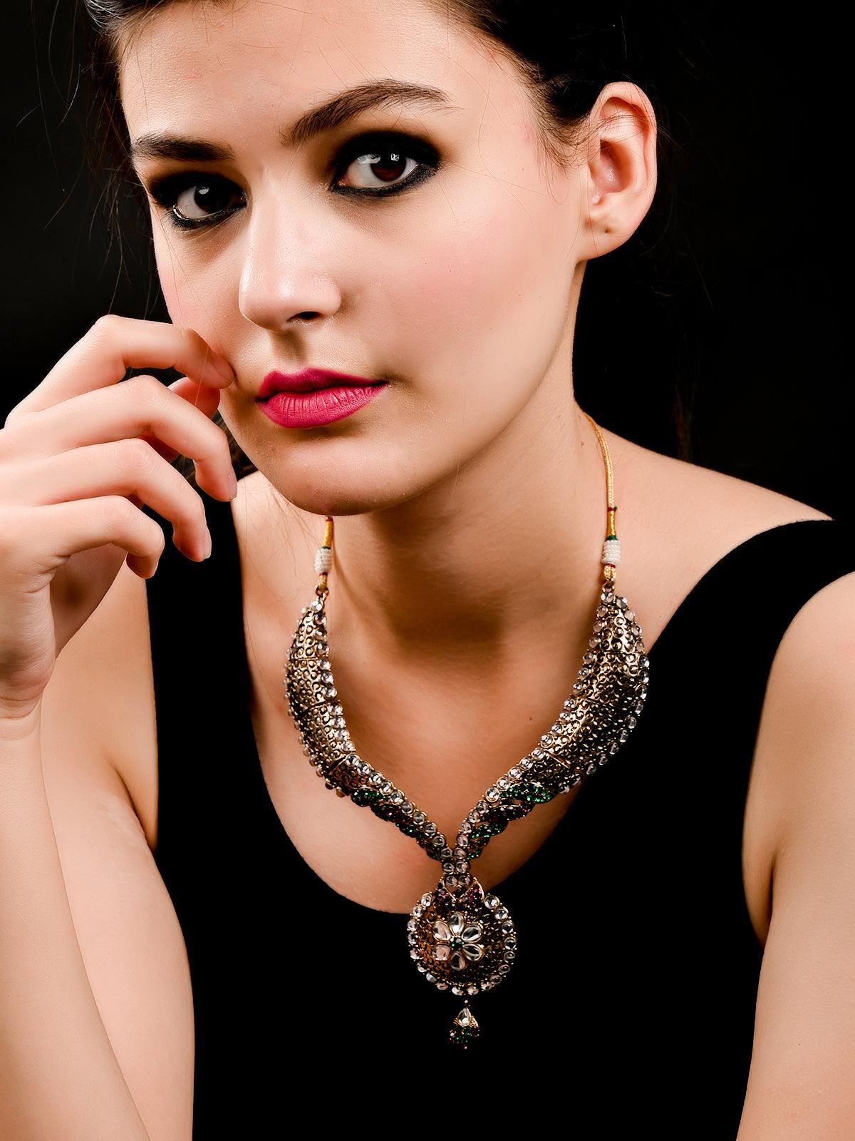 Antique Kundan Necklace - Rajwada