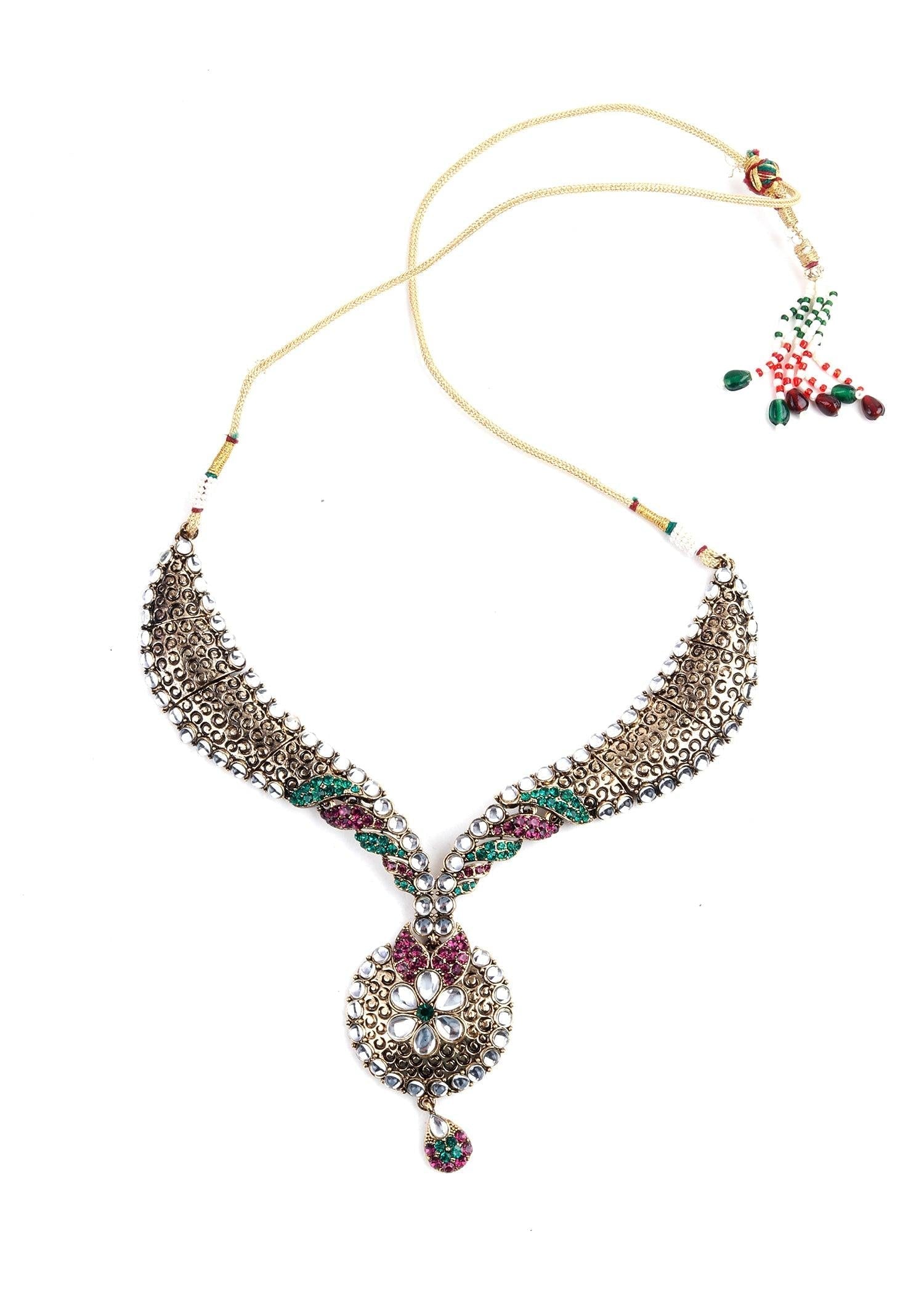 Antique Kundan Necklace - Rajwada
