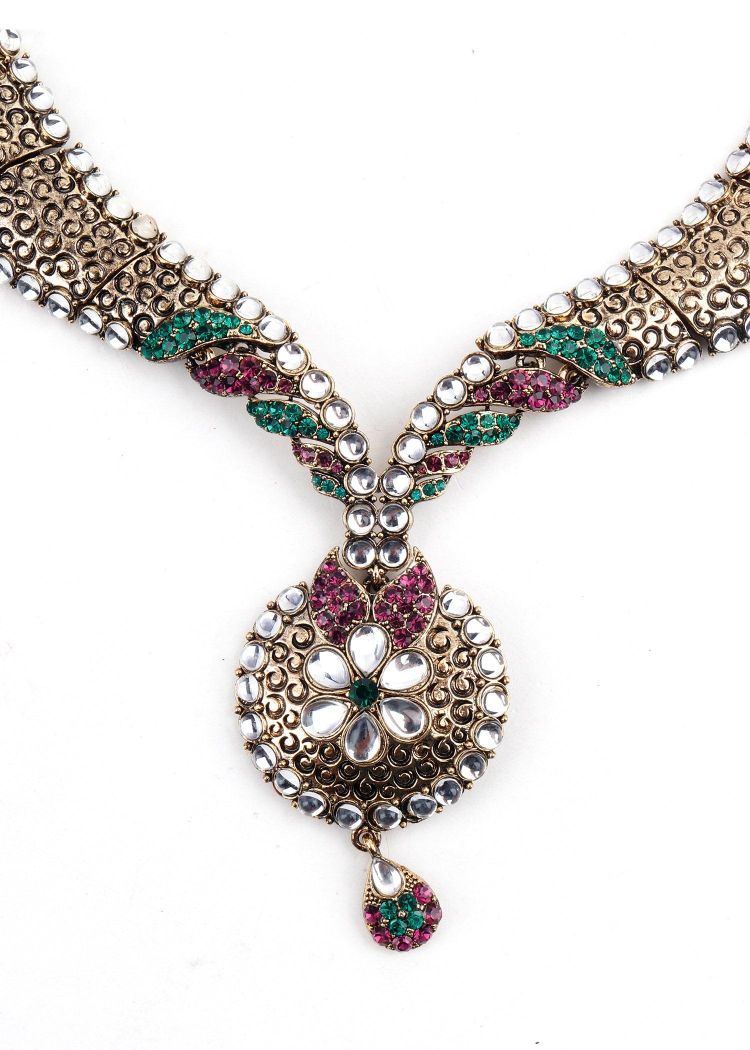 Antique Kundan Necklace - Rajwada