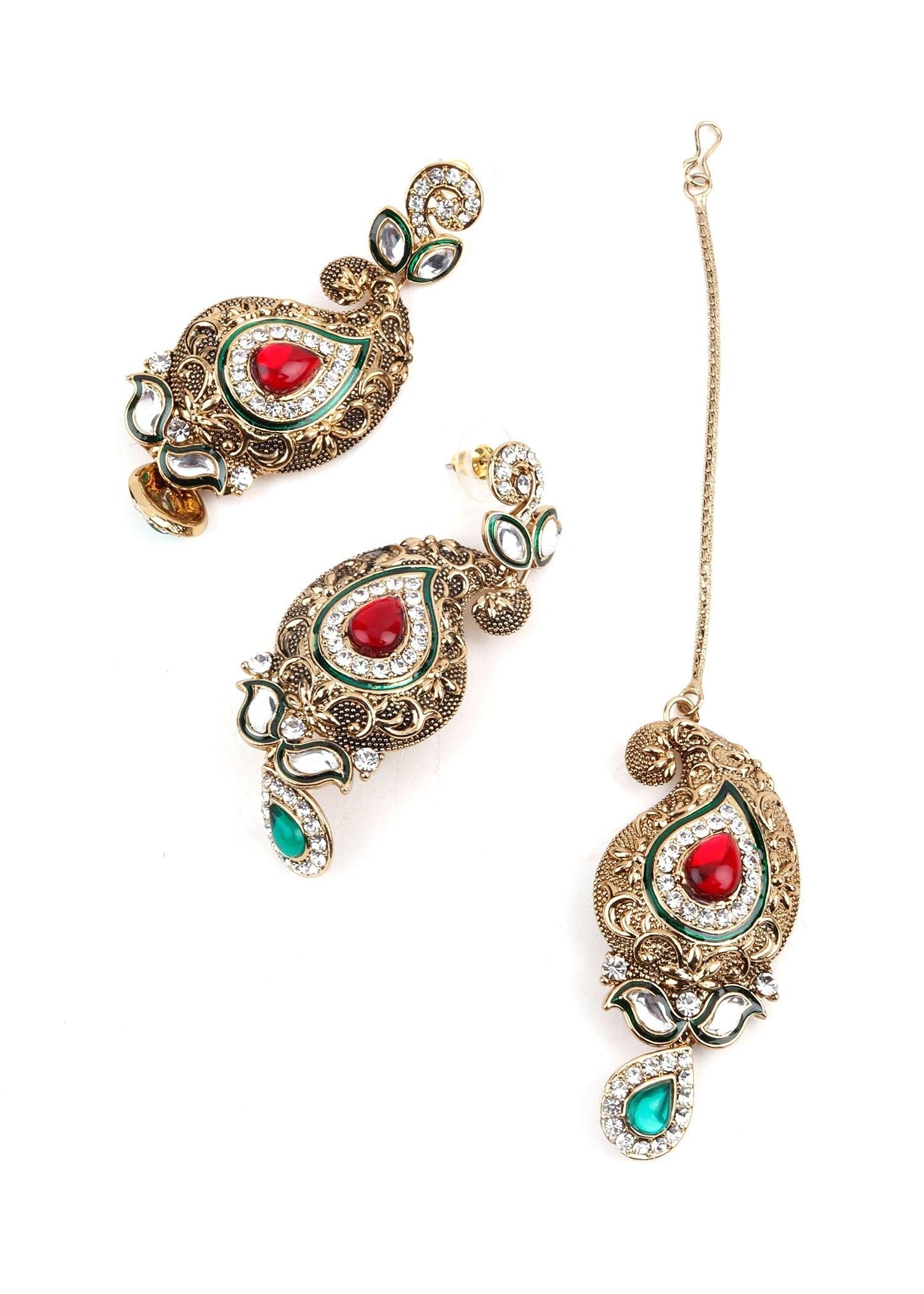 Antique Kundan Necklace Set - Rajwada