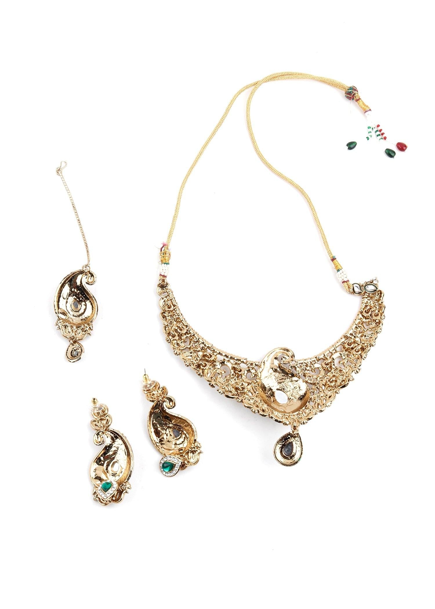 Antique Kundan Necklace Set - Rajwada