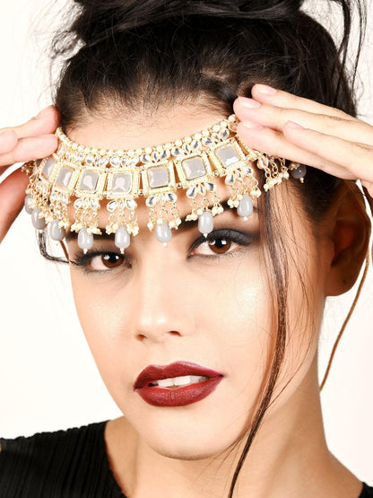 Ash Grey Crystal Embellished Choker Necklace Set - Rajwada