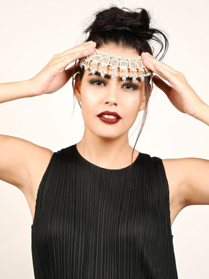 Ash Grey Crystal Embellished Choker Necklace Set - Rajwada