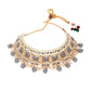 Ash Grey Crystal Embellished Choker Necklace Set - Rajwada