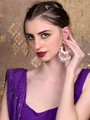 Rajwada Women Pink Hoop Style Earrings