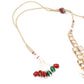 Rajwada Women White Bridal Double Sided Long Necklace Set