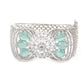 Rajwada Women Silver And Sea Green Imitation Embellished Bracelet