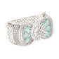 Rajwada Women Silver And Sea Green Imitation Embellished Bracelet