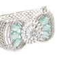 Rajwada Women Silver And Sea Green Imitation Embellished Bracelet
