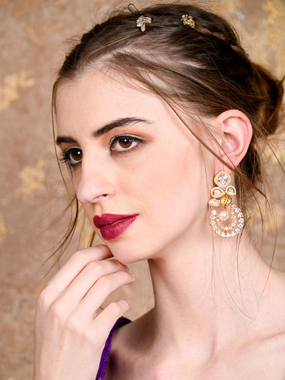 Rajwada Women Gold Imitation Drop Earrings
