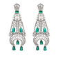 Rajwada Women Green And Silver Dangle Earrings