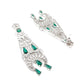 Rajwada Women Green And Silver Dangle Earrings