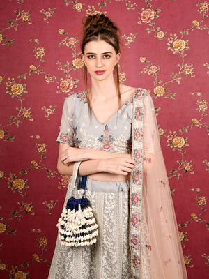 Rajwada Women Indigo Embellished Potli Bag