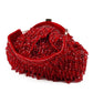 Rajwada Women Red Pearl Studded Bridal Clutch Bag