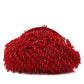 Rajwada Women Red Pearl Studded Bridal Clutch Bag