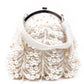 Rajwada Women White Pearl Studded Bridal Clutch Bag